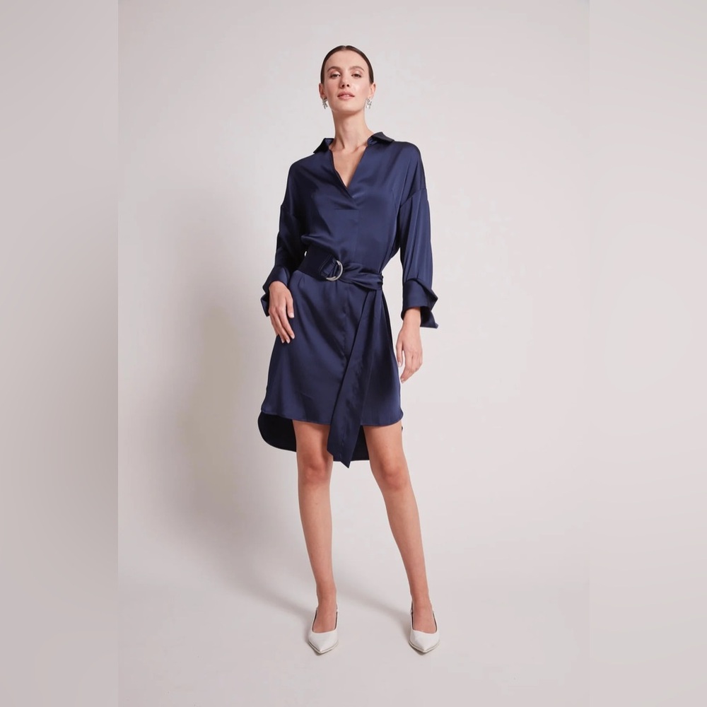 ADROIT ATELIER Kyoko Pullover Dress - Navy Medium NWT